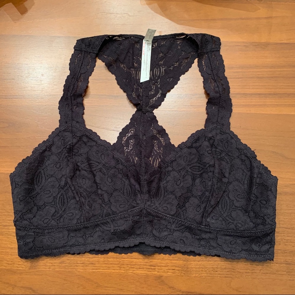 Free People Black Lace Bralette